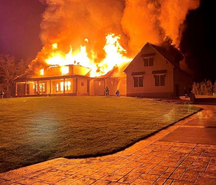 large house on fire 