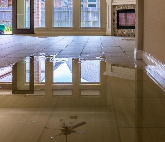 kitchen floor with water 
